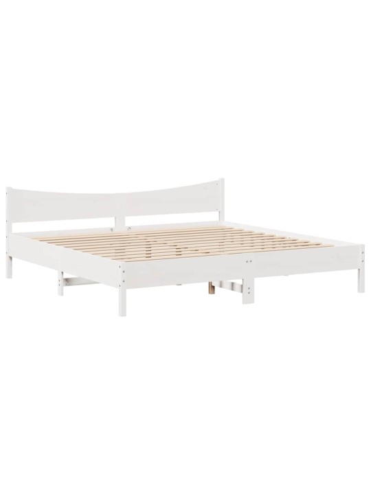 Rám postele se zásuvkami bílý 200 x 200 cm masivní borovice