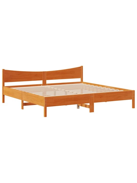 Rám postele se zásuvkami voskově hnědý 200x200cm masiv borovice