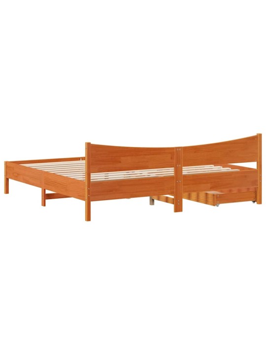 Rám postele se zásuvkami voskově hnědý 180 x 200 cm borovice
