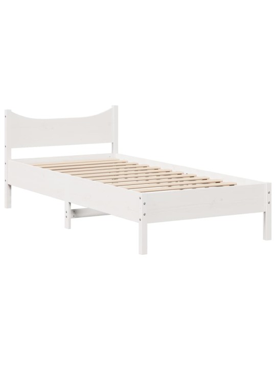 Rám postele se zásuvkami bílý 90 x 200 cm masivní borové dřevo