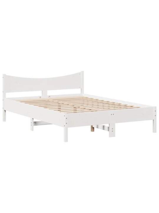 Rám postele se zásuvkami bílý 140 x 190 cm masivní borovice