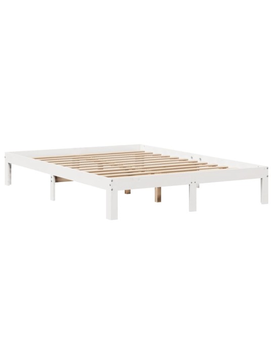 Rám postele se zásuvkami bílý 140 x 190 cm masivní borovice