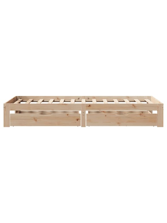 Rám postele se zásuvkami 90 x 200 cm masivní borové dřevo
