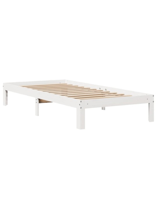 Rám postele se zásuvkami bílý 90 x 200 cm masivní borové dřevo