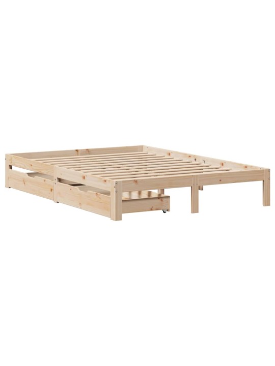 Rám postele se zásuvkami 120 x 200 cm masivní borovice