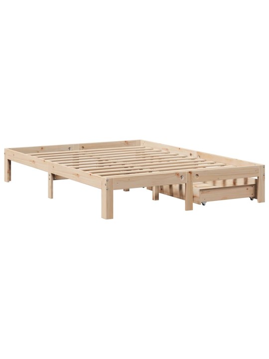Rám postele se zásuvkami 120 x 200 cm masivní borovice