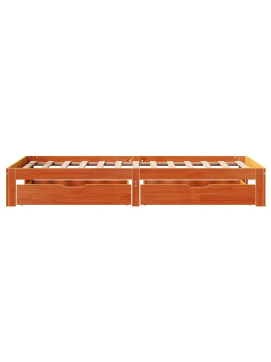 Rám postele se zásuvkami voskově hnědý 100x200 cm borové dřevo