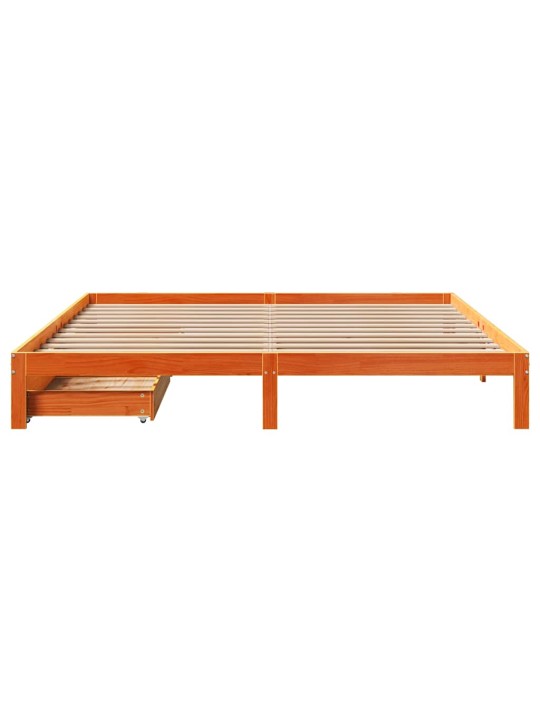 Rám postele se zásuvkami voskově hnědý 180 x 200 cm borovice