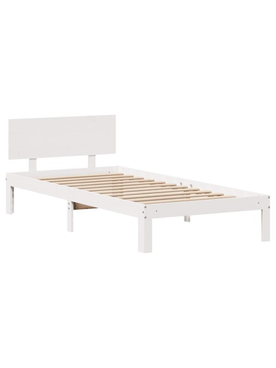 Rám postele se zásuvkami bílý 75 x 190 cm masivní borové dřevo