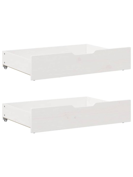 Rám postele se zásuvkami bílý 75 x 190 cm masivní borové dřevo