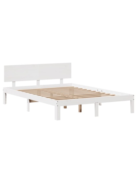 Rám postele se zásuvkami bílý 140 x 190 cm masivní borovice