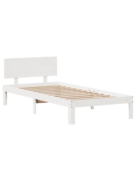 Rám postele se zásuvkami bílý 90 x 200 cm masivní borové dřevo