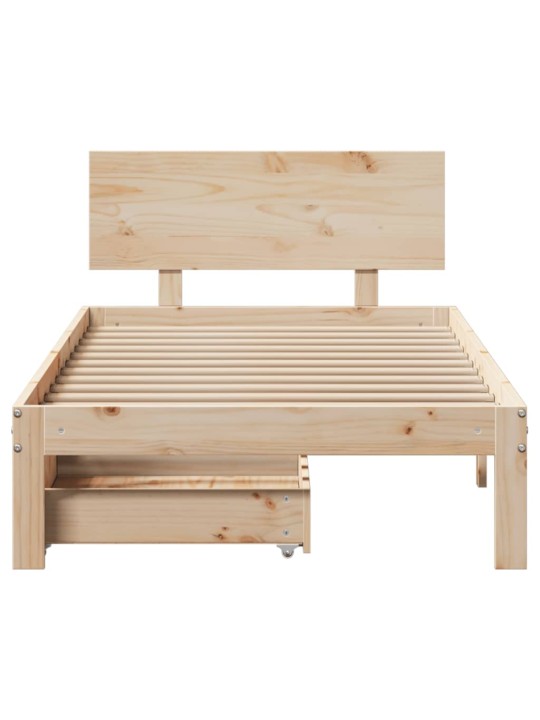 Rám postele se zásuvkami 100 x 200 cm masivní borové dřevo