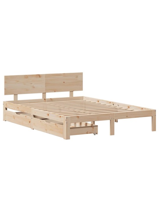 Rám postele se zásuvkami 120 x 200 cm masivní borovice