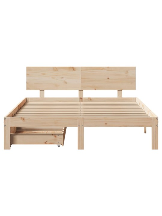 Rám postele se zásuvkami 120 x 200 cm masivní borovice