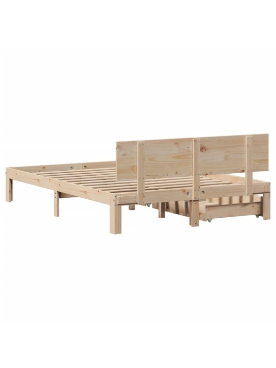 Rám postele se zásuvkami 120 x 200 cm masivní borovice