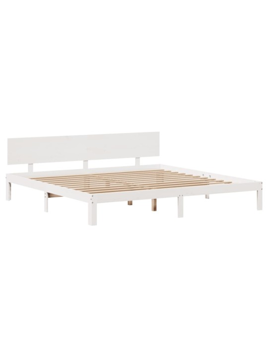 Rám postele se zásuvkami bílý 180 x 200 cm masivní borovice