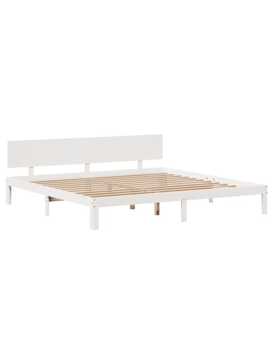 Rám postele se zásuvkami bílý 200 x 200 cm masivní borovice