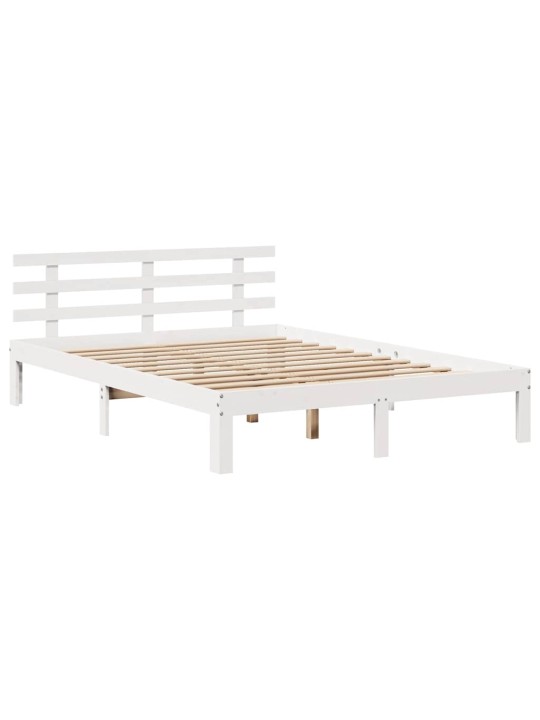 Rám postele se zásuvkami bílý 135 x 190 cm masivní borovice