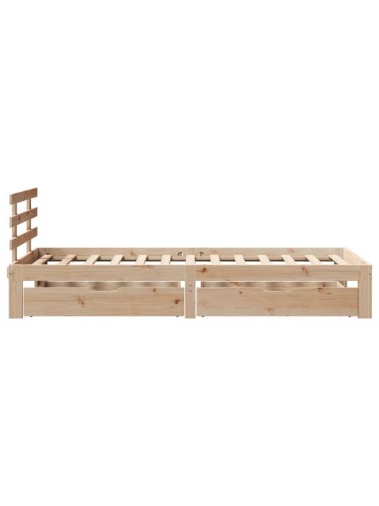 Rám postele se zásuvkami 90 x 200 cm masivní borové dřevo