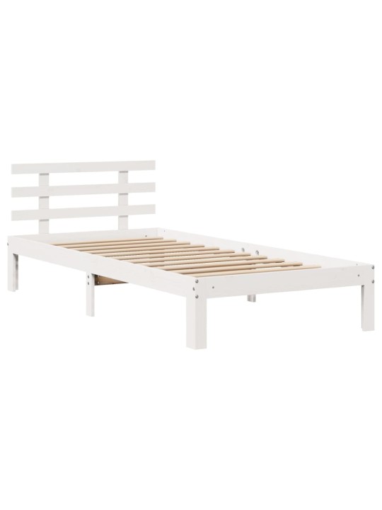 Rám postele se zásuvkami bílý 90 x 200 cm masivní borové dřevo