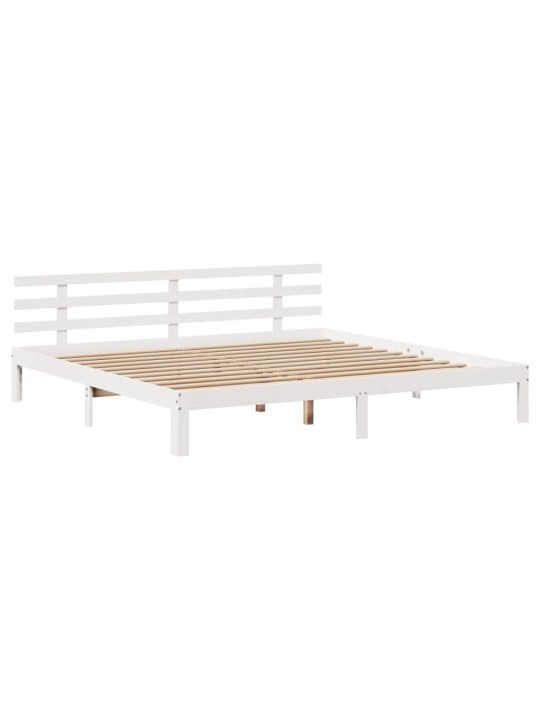 Rám postele se zásuvkami bílý 180 x 200 cm masivní borovice