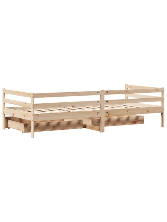 Válenda se zásuvkami 90 x 200 cm masivní borovice