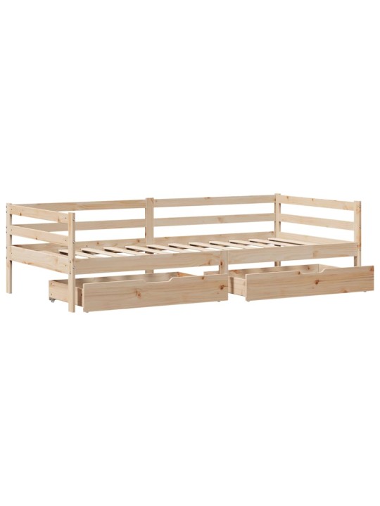 Válenda se zásuvkami 90 x 200 cm masivní borovice