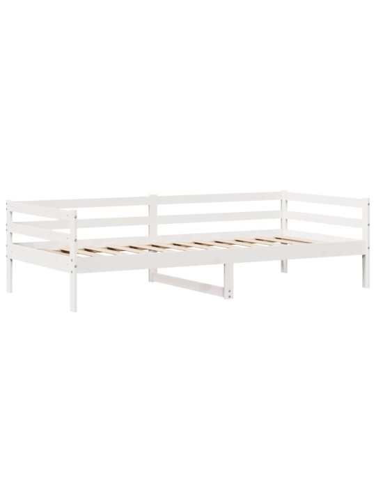 Válenda se zásuvkami bílá 90 x 200 cm masivní borovice