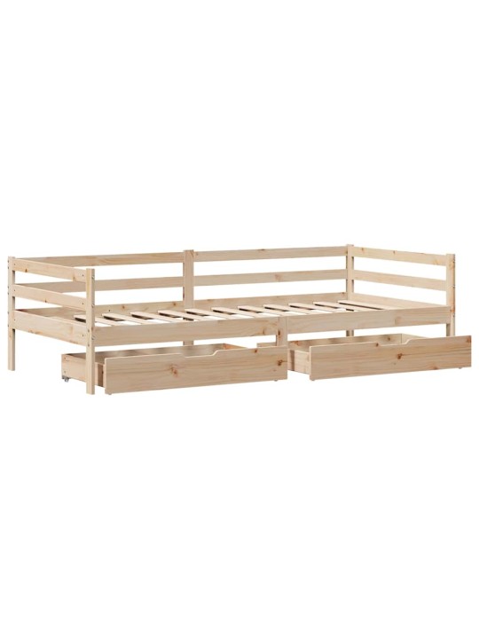Válenda se zásuvkami 80 x 200 cm masivní borovice