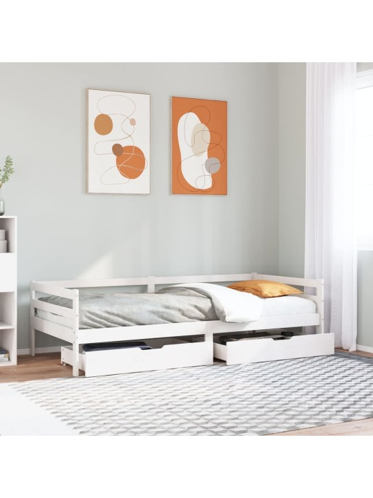 Válenda se zásuvkami 90 x 200 cm masivní borovice
