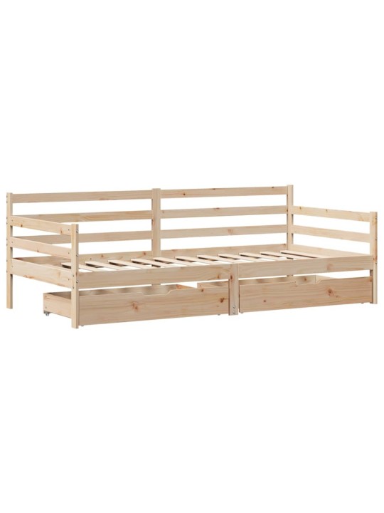 Válenda se zásuvkami 90 x 200 cm masivní borovice
