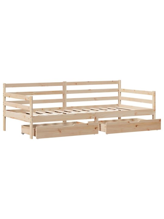 Válenda se zásuvkami 90 x 200 cm masivní borovice