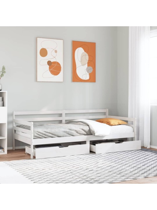 Válenda se zásuvkami 90 x 200 cm masivní borovice