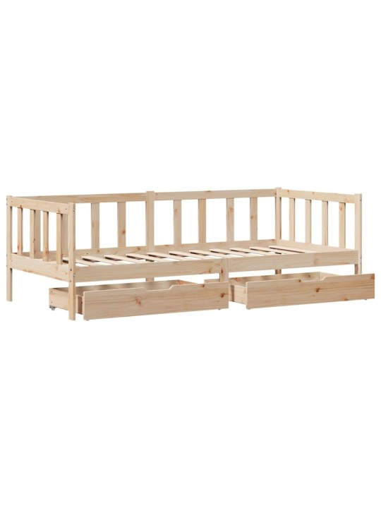 Válenda se zásuvkami 90 x 200 cm masivní borovice