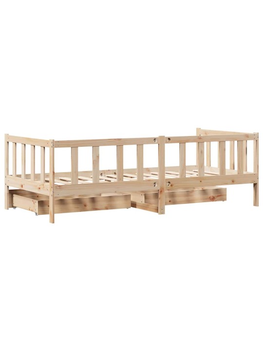 Válenda se zásuvkami 80 x 200 cm masivní borovice