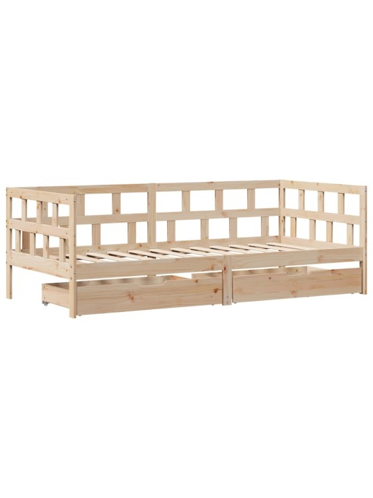Válenda se zásuvkami 90 x 200 cm masivní borovice