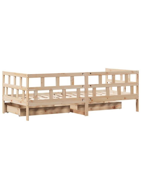 Válenda se zásuvkami 90 x 200 cm masivní borovice