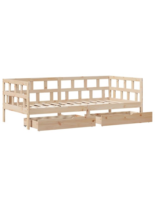 Válenda se zásuvkami 90 x 200 cm masivní borovice