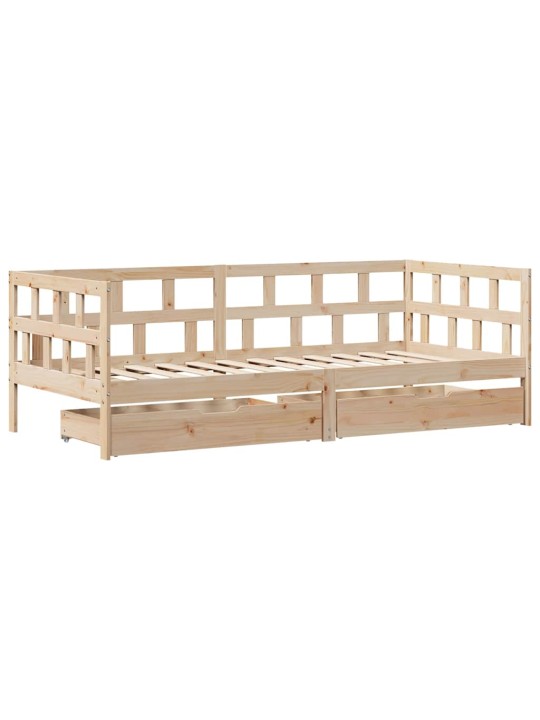 Válenda se zásuvkami 80 x 200 cm masivní borovice