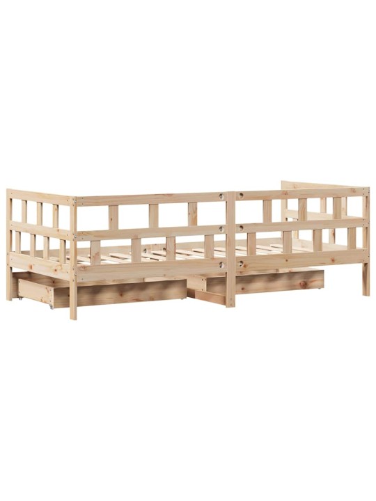 Válenda se zásuvkami 80 x 200 cm masivní borovice