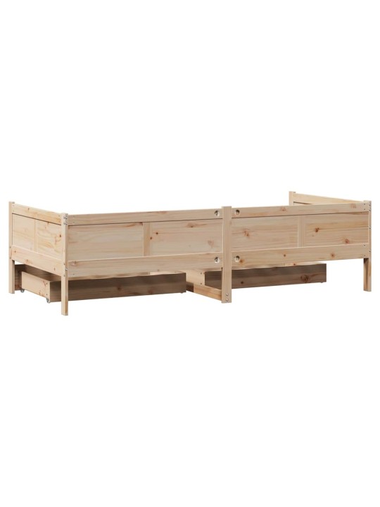 Válenda se zásuvkami 80 x 200 cm masivní borovice