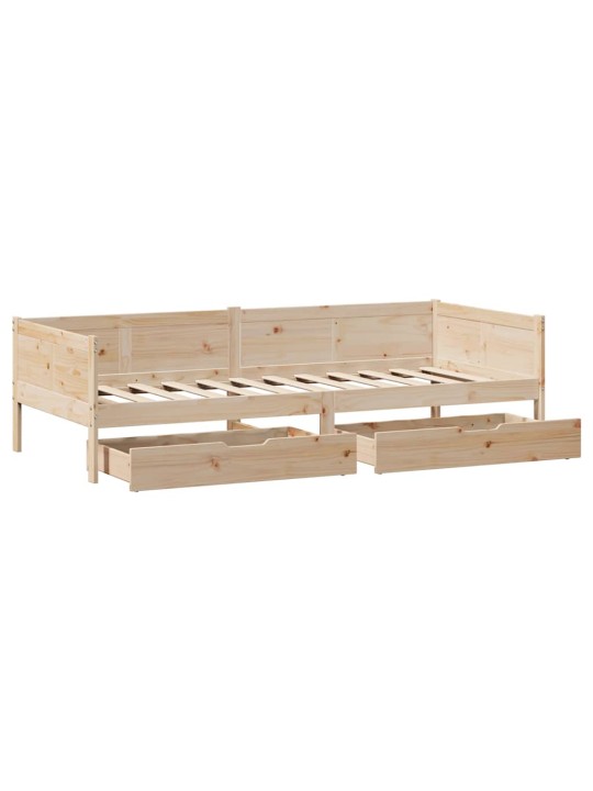 Válenda se zásuvkami 80 x 200 cm masivní borovice