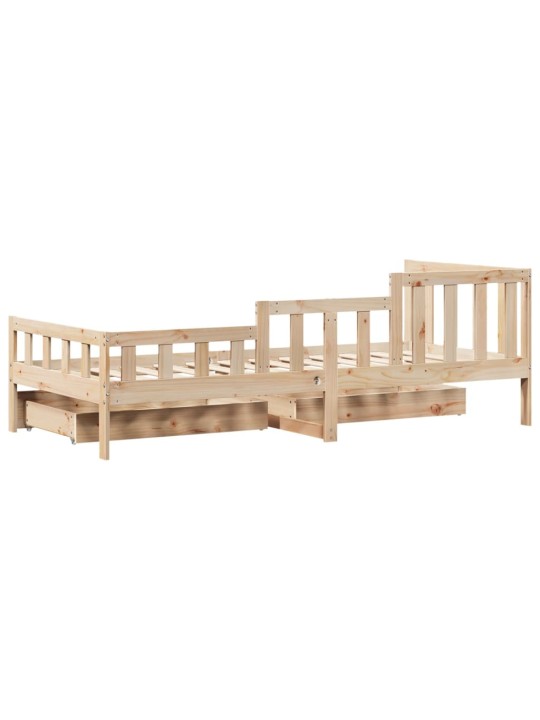 Válenda se zásuvkami 80 x 200 cm masivní borovice