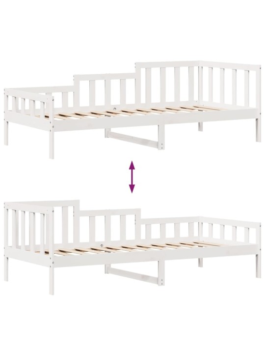 Válenda se zásuvkami bílá 90 x 200 cm masivní borovice