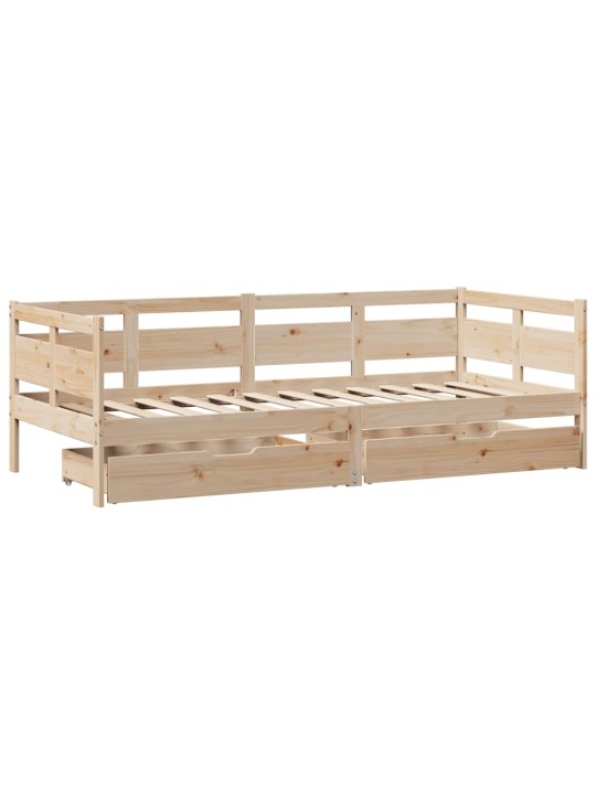 Válenda se zásuvkami 90 x 200 cm masivní borovice