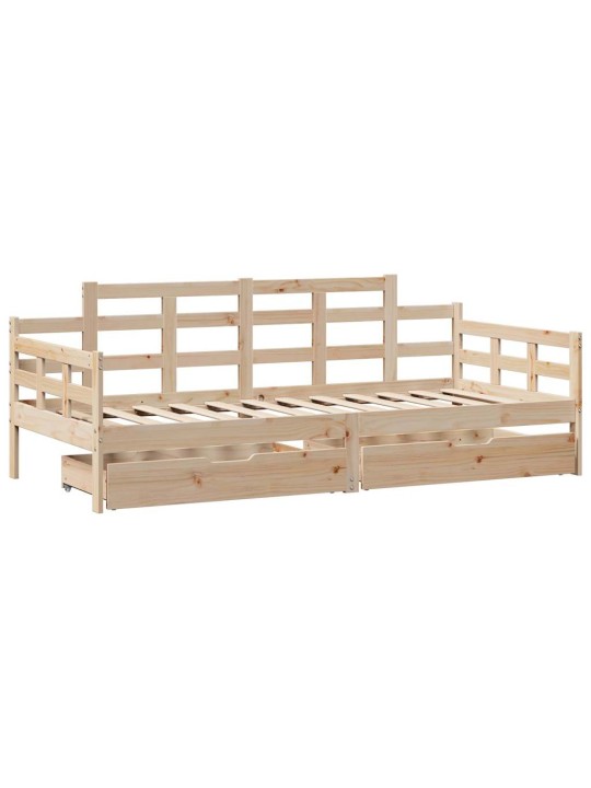 Válenda se zásuvkami 90 x 200 cm masivní borovice