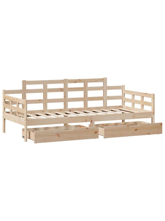 Válenda se zásuvkami 90 x 200 cm masivní borovice