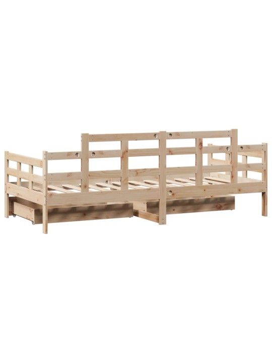 Válenda se zásuvkami 80 x 200 cm masivní borovice