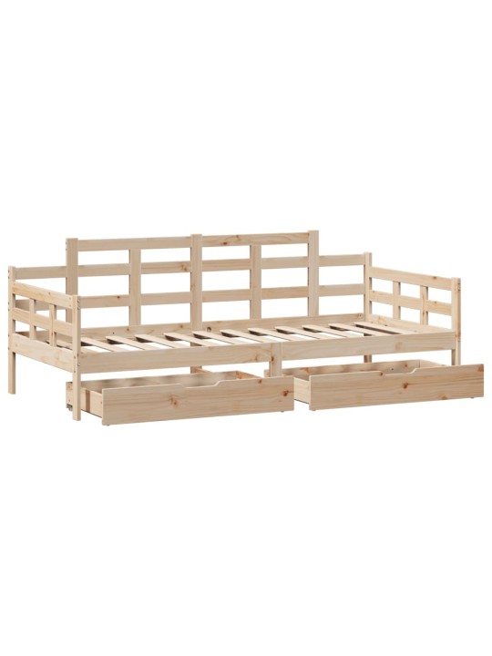 Válenda se zásuvkami 80 x 200 cm masivní borovice